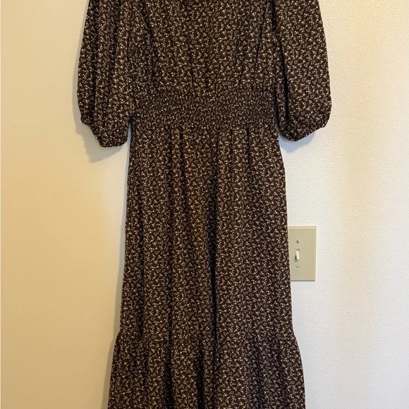 Aura Brown Floral Button-front Sundress - Picture 8 of 8